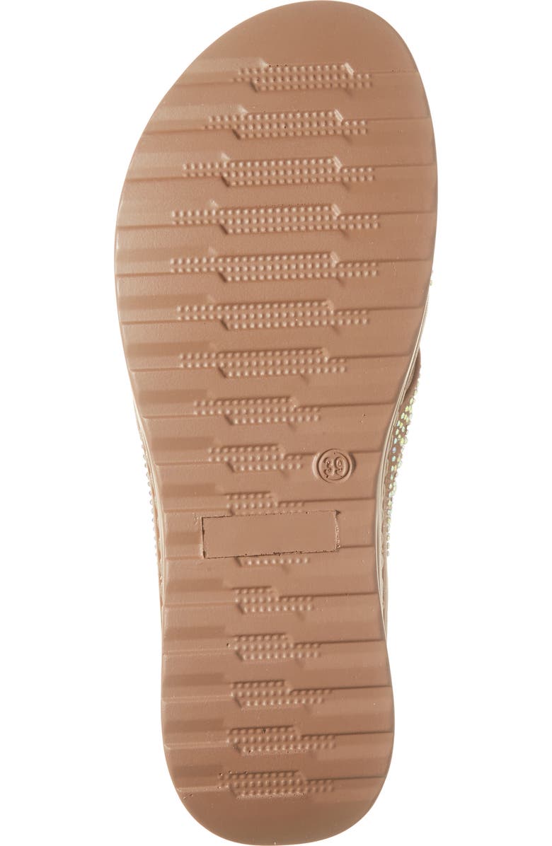 EXTREME BY EDDIE MARC Rhinestone Crisscross Wedge Sandal, Alternate, color, Brown