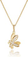 Classicharms Pavé Butterfly Pendant Necklace