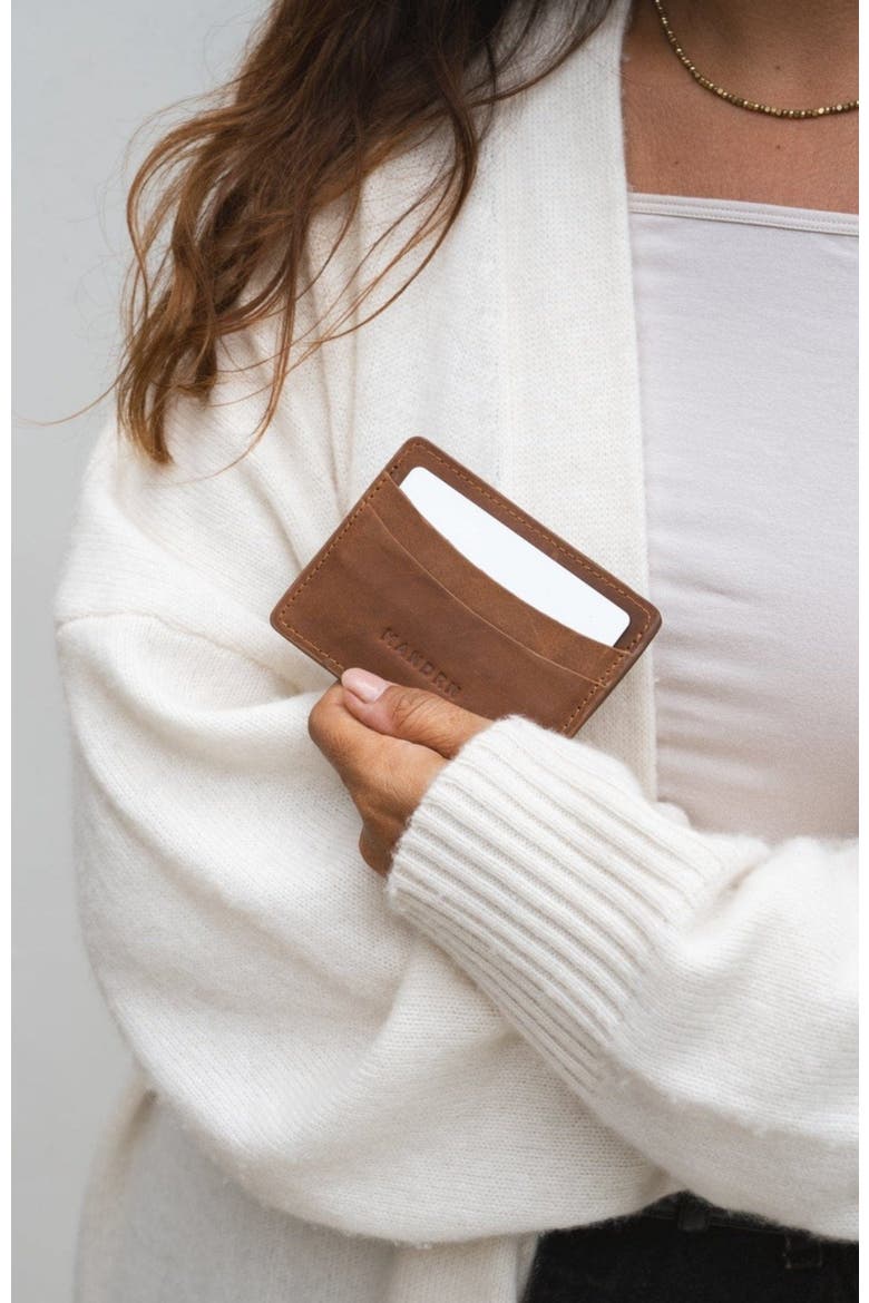 Leather Cardholder, Alternate, color, Saddle (light)