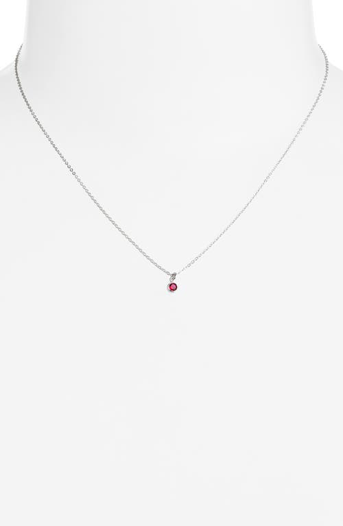 Set & Stones Birthstone Charm Pendant Necklace In Silver