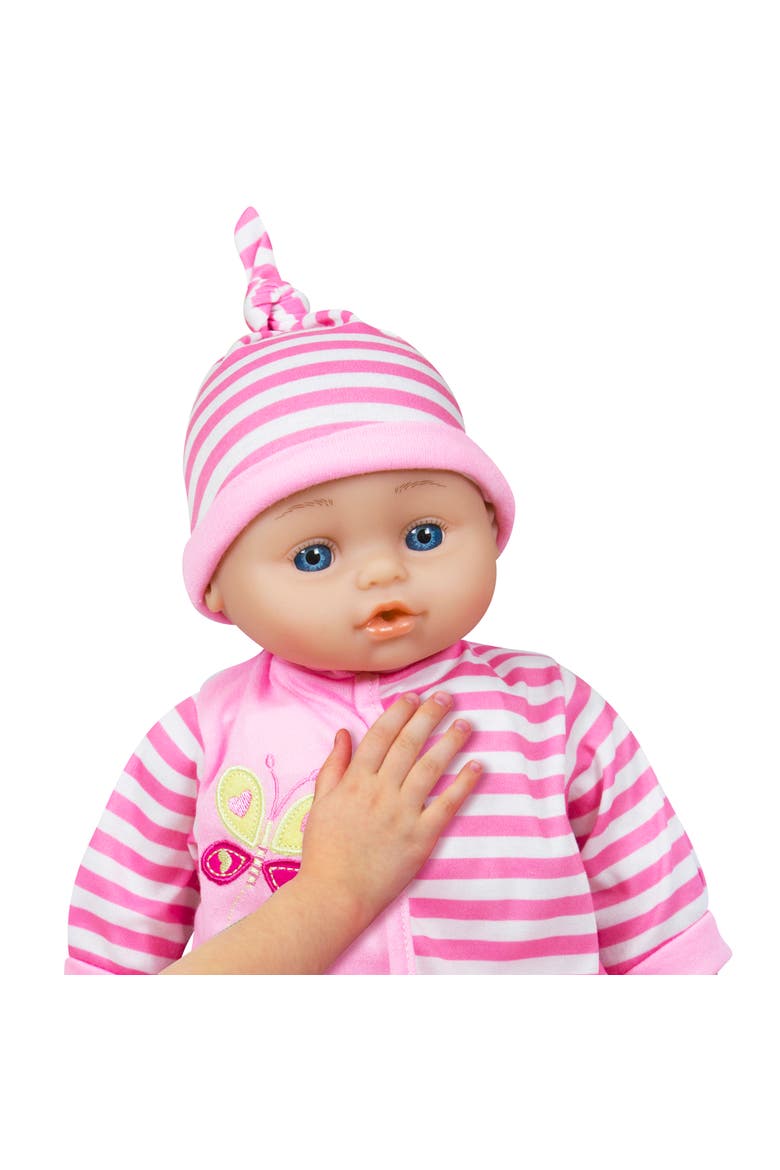 16 Inch Talking Baby Doll, Striped Butterfly Outfit, Alternate, color, Multicolored