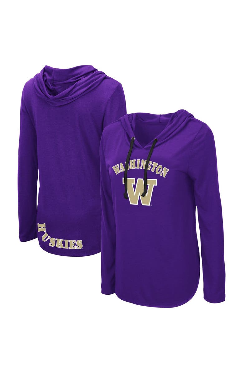 COLOSSEUM Women's Colosseum Purple Washington Huskies My Lover Lightweight Hooded Long Sleeve T-Shirt, Main, color,