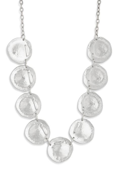 Textured Disc Frontal Necklace