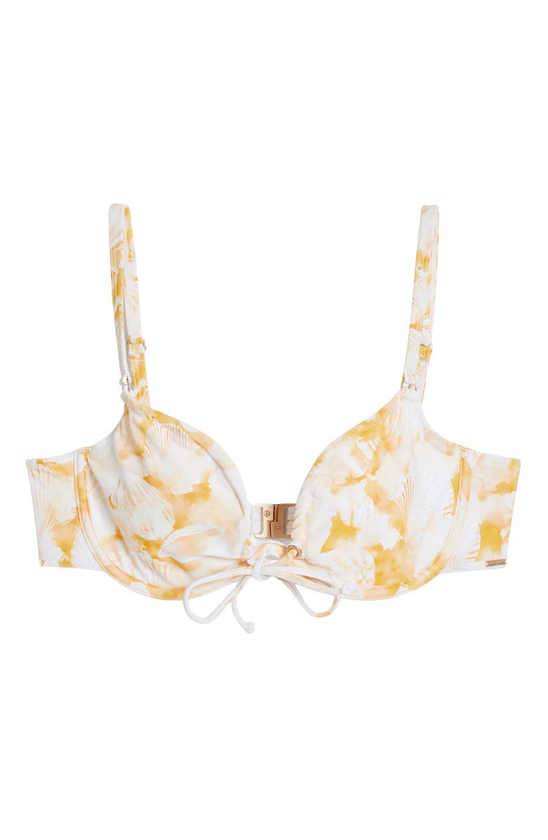 Desigual Ruched Underwire Bikini Top, Alternate, color, White