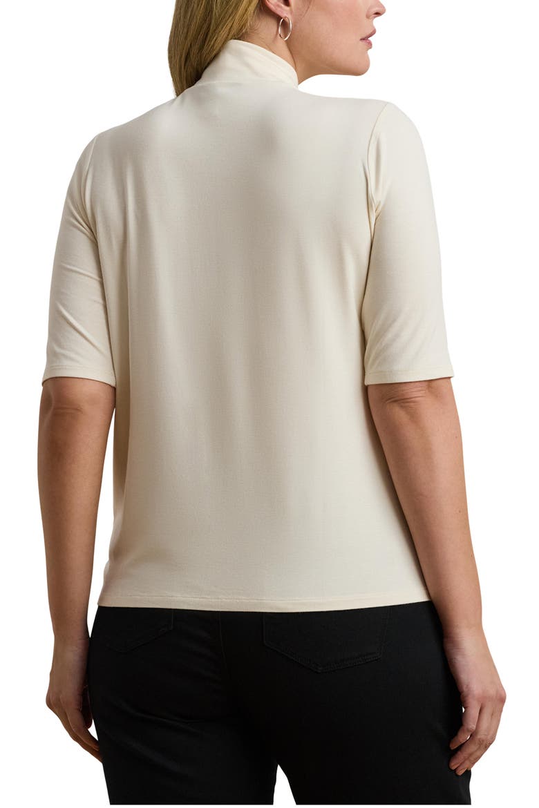 Elbow Sleeve Turtleneck Top, Alternate, color, MASCARPONE CREAM