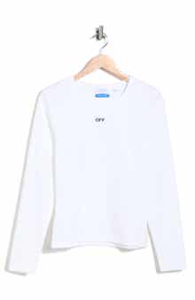 Fitted Long Sleeve Ribbed Crop T-Shirt