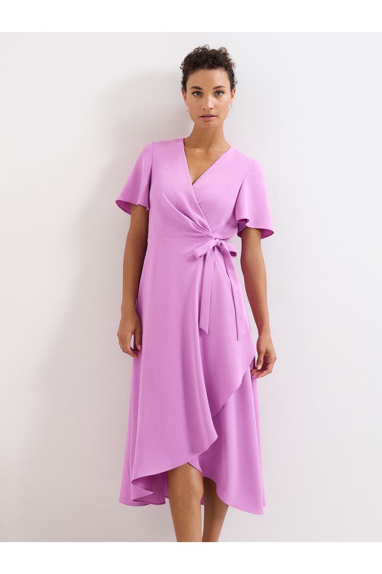 Julissa Wrap Midi Dress, Main, color, Lilac