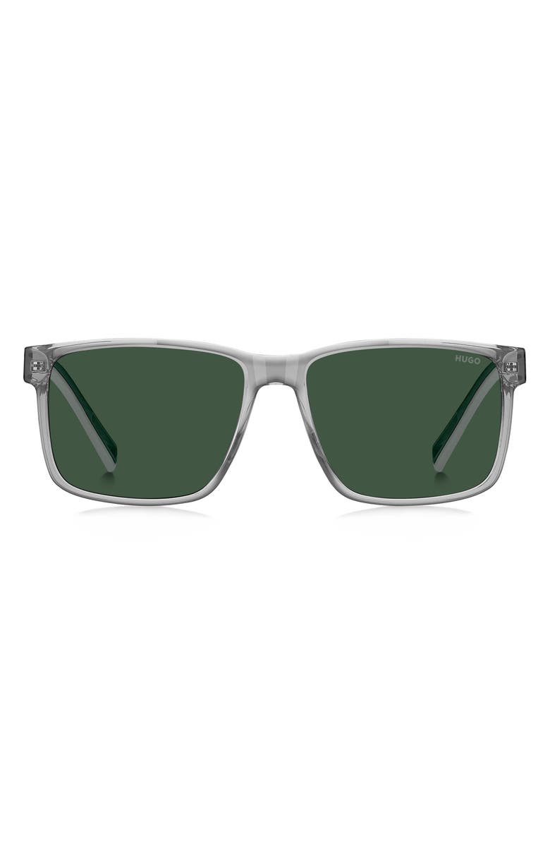 BOSS 57mm Navigator Sunglasses, Main, color, Grey/ Green