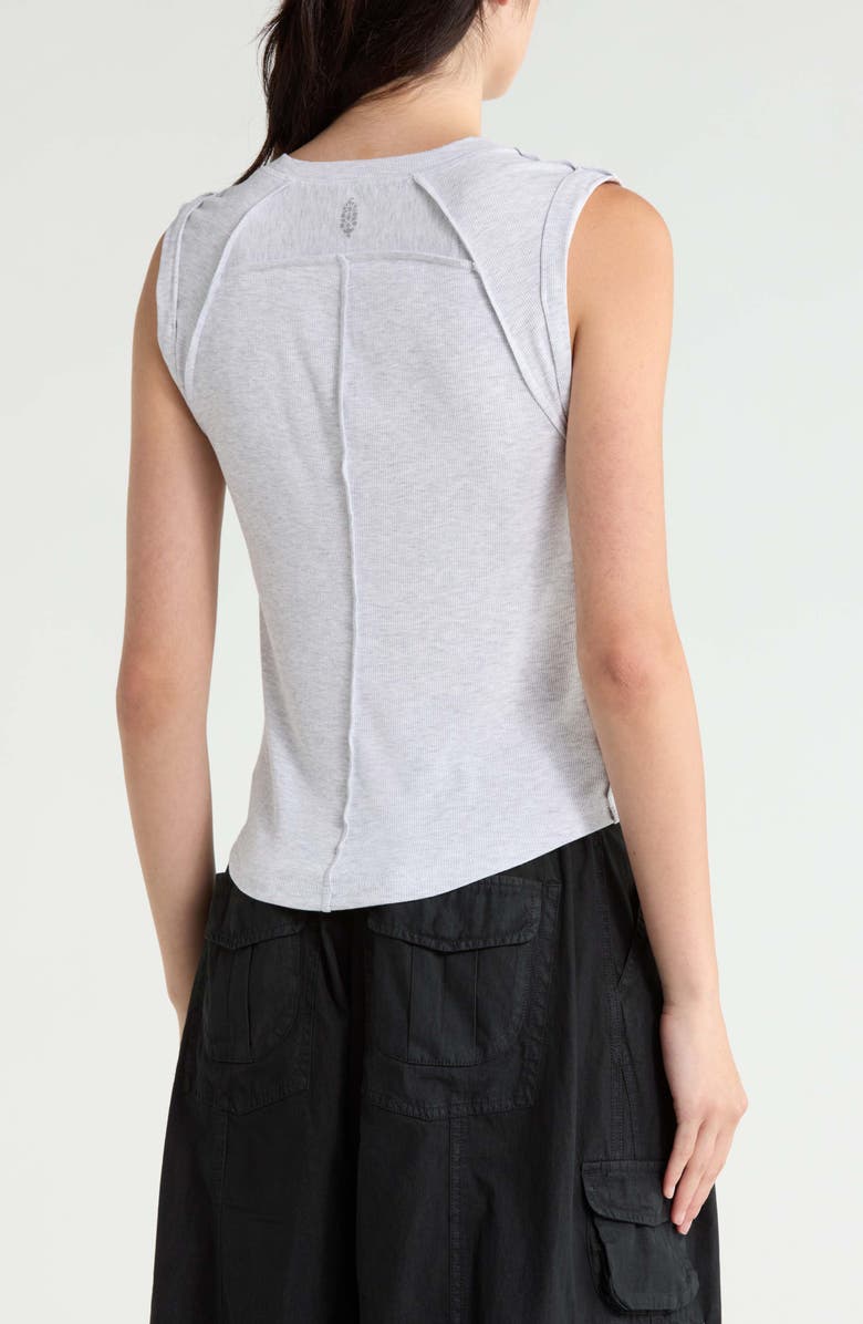 Free People Love My Twist Muscle Tee, Alternate, color, White Heather Grey