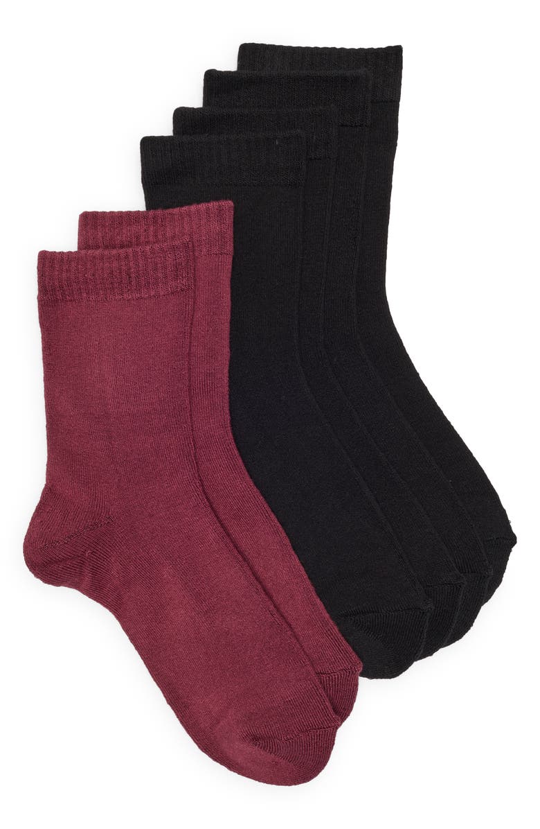 Tahari 3-Pack Crew Socks, Main, color, Mulberry/ Black Multi