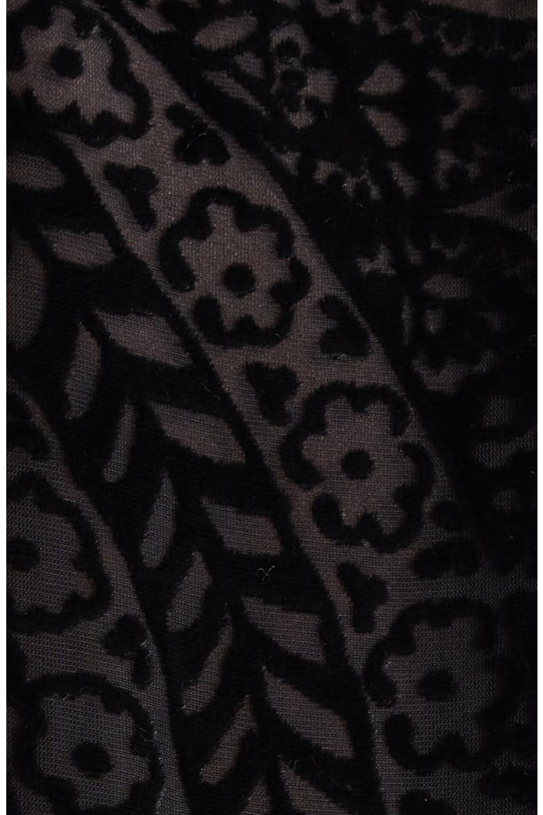 Paisley Devoré Velvet Button-Up Shirt, Alternate, color, PRINTED BLACK BASE