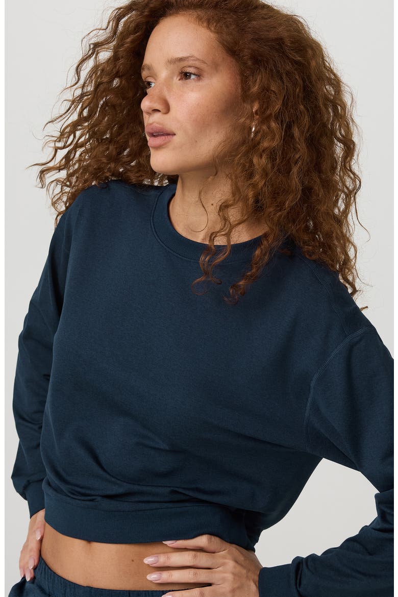 Halo Modern Sweatshirt, Alternate, color, BLUE COAST HEATHER