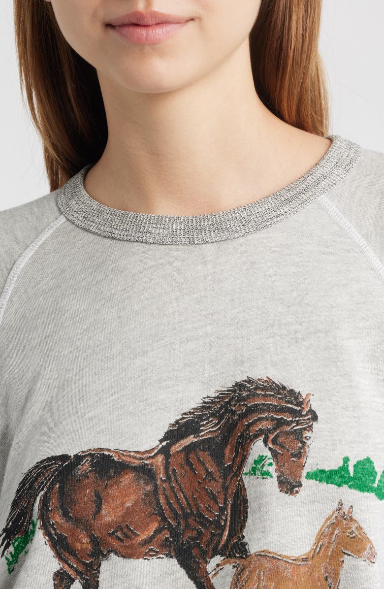 THE GREAT. The College Horses Sweatshirt, Alternate, color,