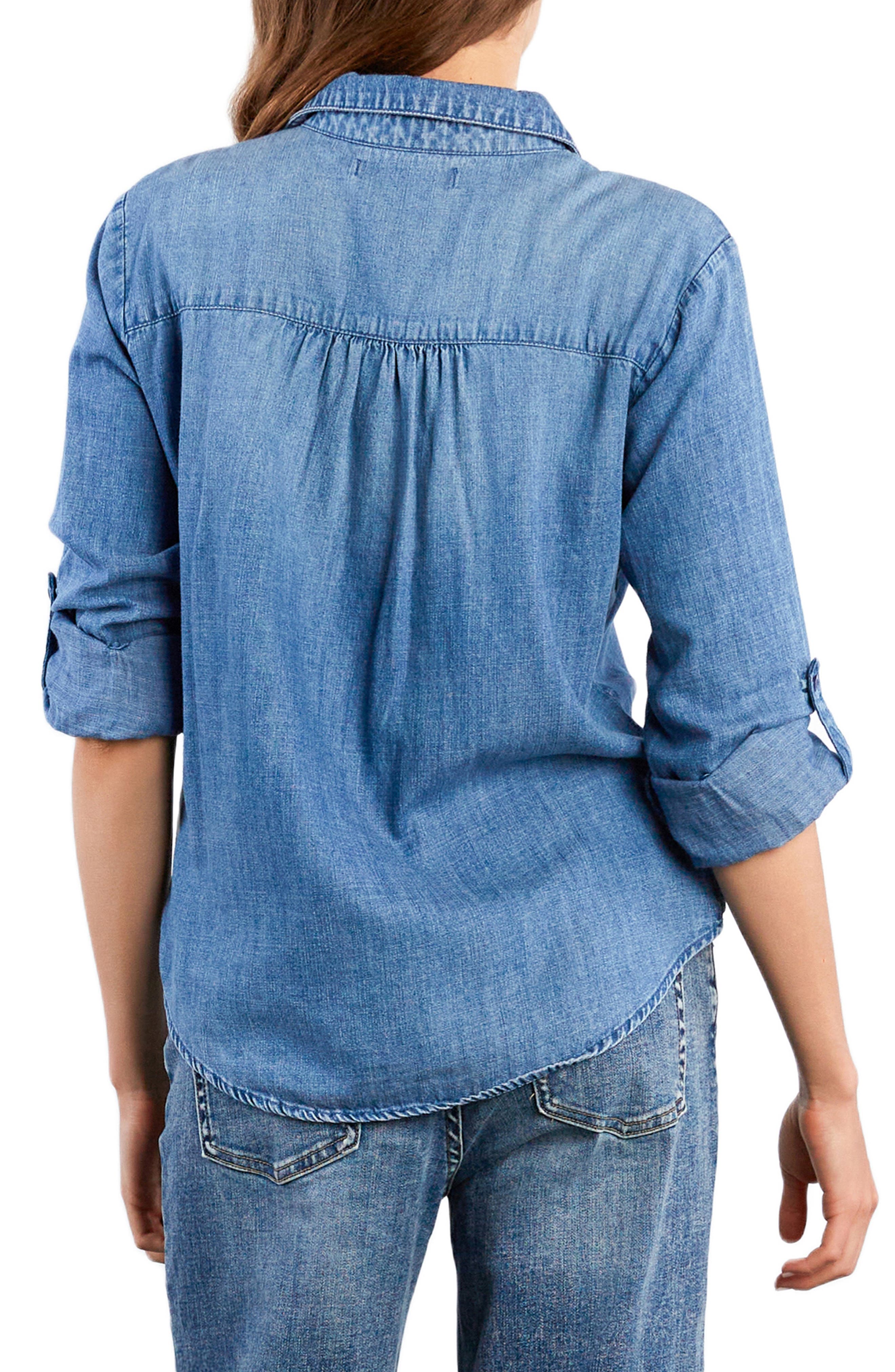 Blue Meadow Chambray Button-Up Shirt - image 2