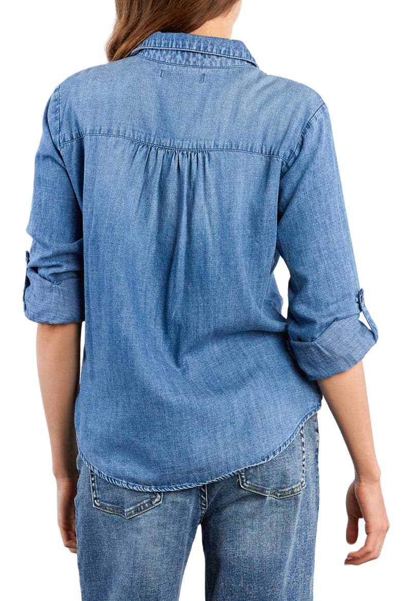 Blue Meadow Chambray Button-Up Shirt, Alternate, color, STRONG BLUE