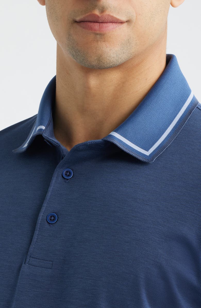 Johnston & Murphy Tipped Contrast Collar Polo, Alternate, color, Navy