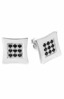 Set of 2 Assorted Simulated Black Diamond Stud Earrings