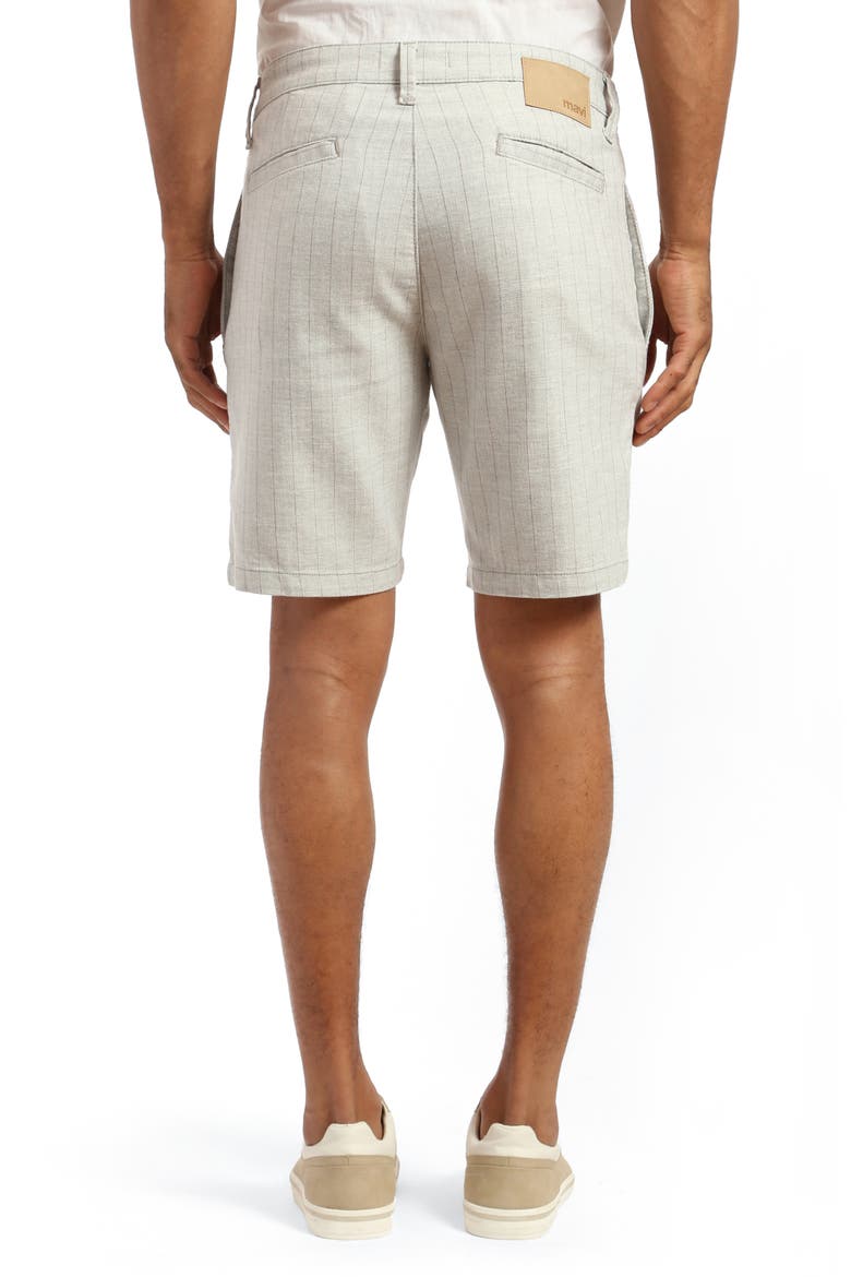 Noah Pinstripe Flat Front Stretch Twill Shorts, Alternate, color, GREY STRIPE LINEN