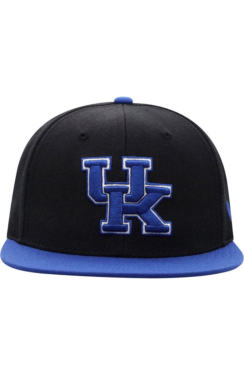 TOP OF THE WORLD Men's Top of the World Black/Royal Kentucky Wildcats Team Color Two-Tone Fitted Hat, Alternate, color, Black