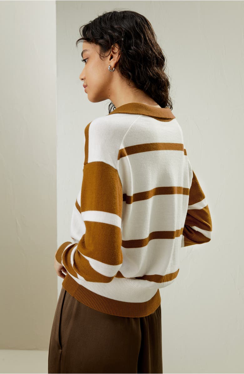 Lilysilk Merino Wool Sweater Polo, Alternate, color, Brown