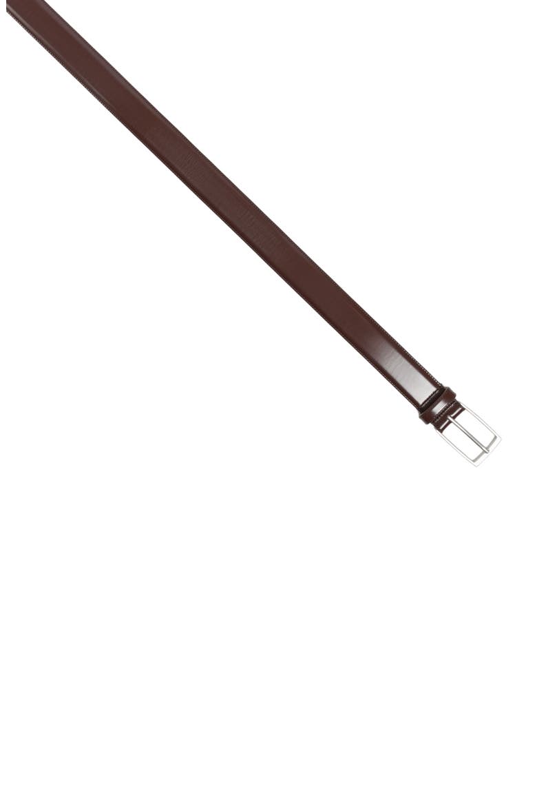 Glazed leather belt, Alternate, color, Chocolate