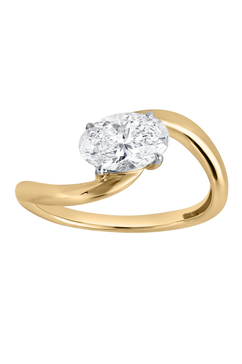 Lilian 1 Ct Oval Lab Grown Diamond Engagement Ring, Main, color, 14K Yellow Gold