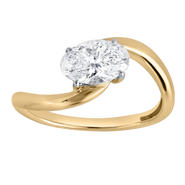 LuvMyJewelry Lilian 1 Ct Oval Lab Grown Diamond Engagement Ring