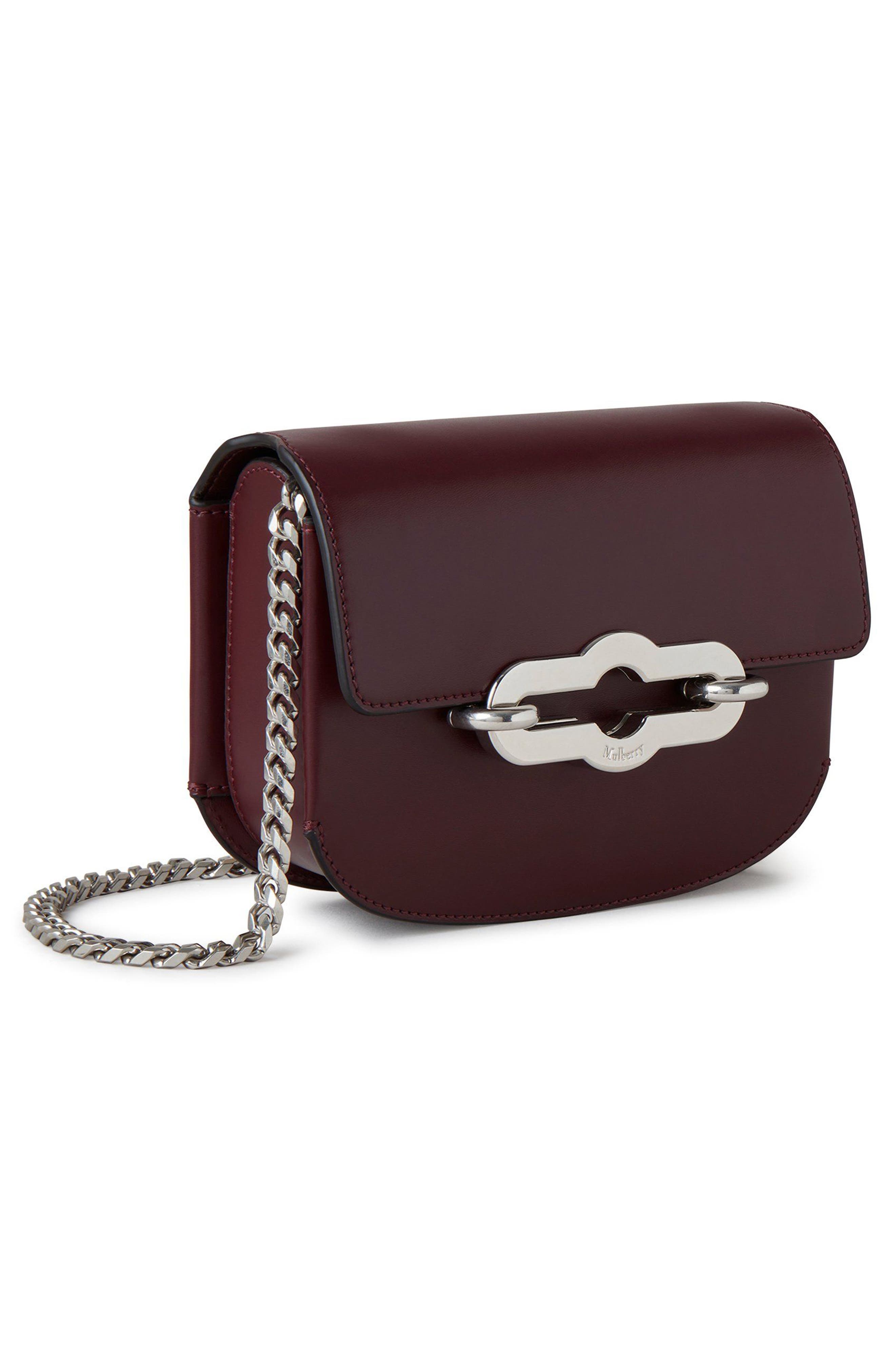Mulberry Small Pimlico Super Luxe Leather Crossbody Bag, Alternate, color, Black Cherry