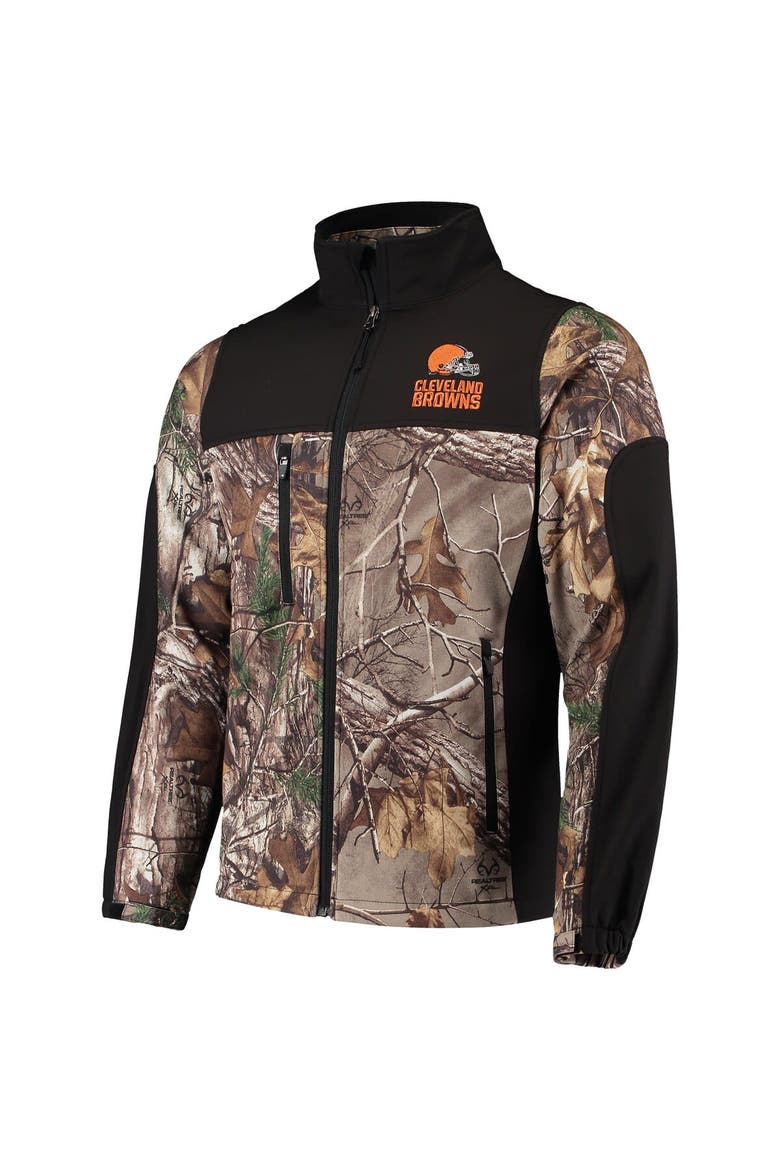 Men's Dunbrooke Realtree Camo/Black Cleveland Browns Circle Hunter Softshell Full-Zip Jacket, Alternate, color, Realtree Camo