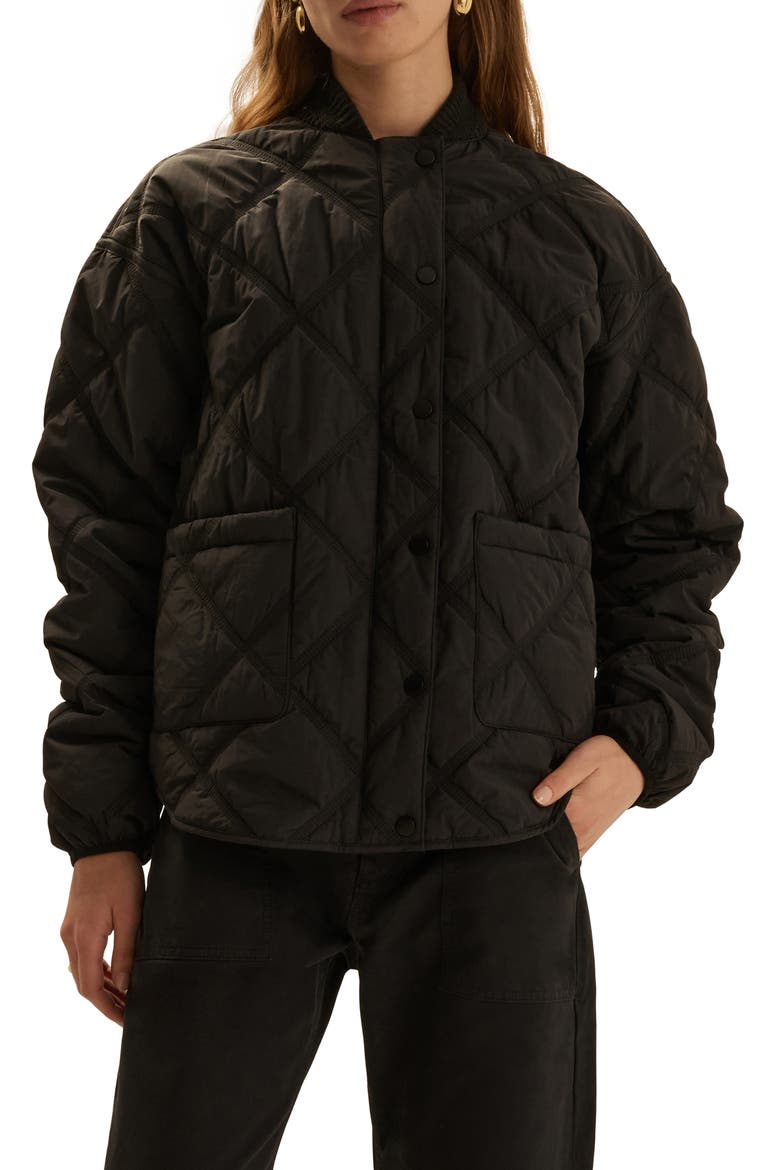 Take a Stroll Quilted Jacket, Main, color, BLACK