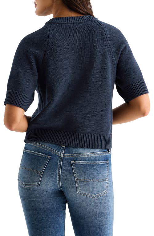 Lucky Brand Short Sleeve Crop Cardigan In Multi