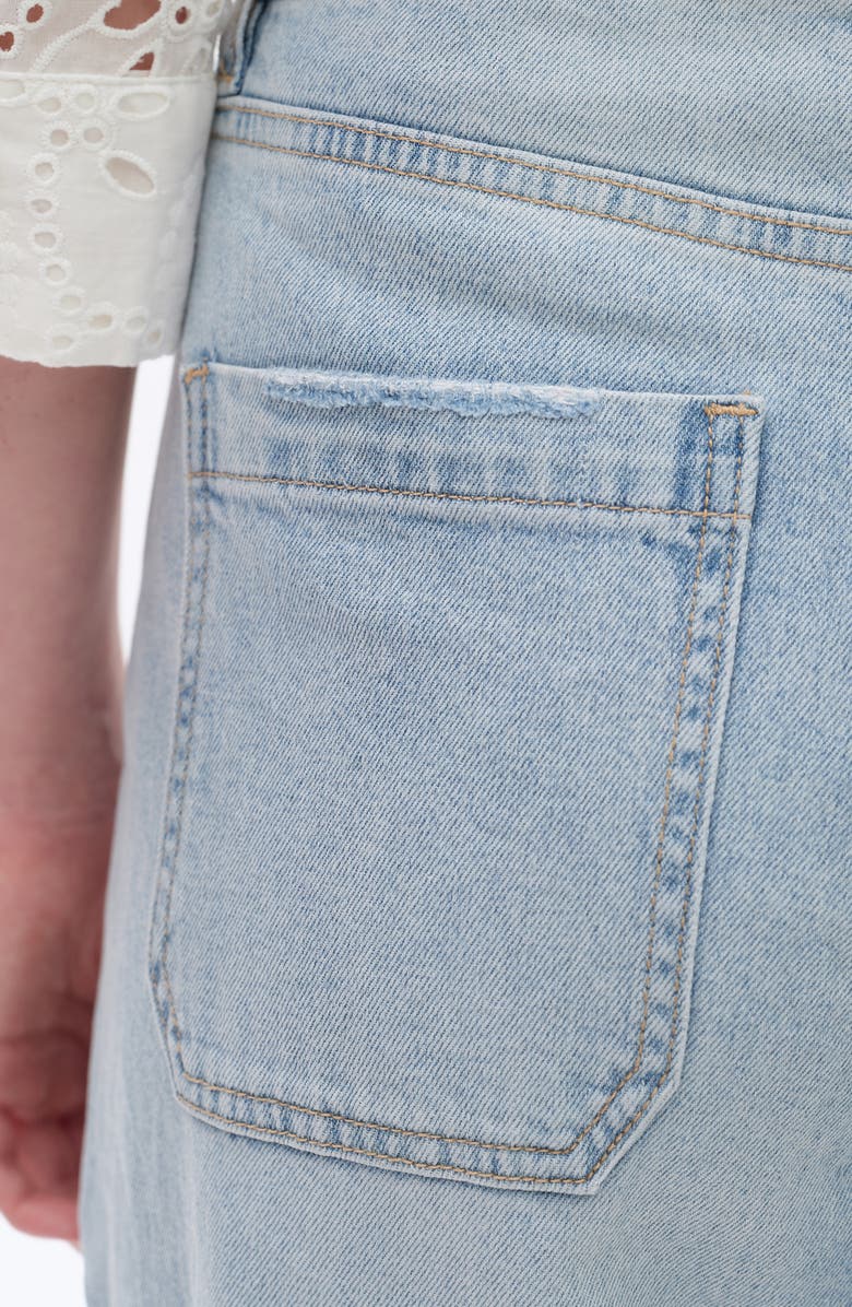 Bayeas Utility Super High Waist Crop Barrel Jeans, Alternate, color, Light Blue