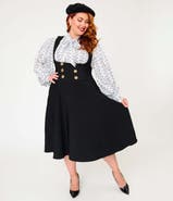 Unique Vintage Plus Size Corset Pinafore Skirt