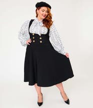 Unique Vintage Plus Size Corset Pinafore Skirt