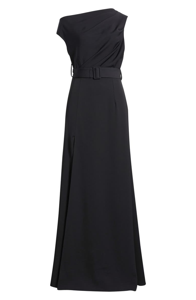 Black Halo Caprina One-Shoulder A-Line Gown, Alternate, color, Black