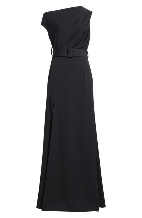 Black Halo Caprina One-shoulder A-line Gown In Black