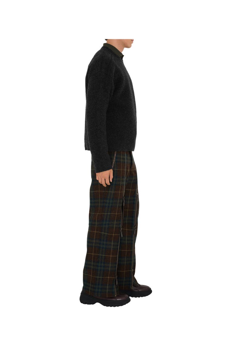 Burberry Check Wool Zip Trousers, Alternate, color, 