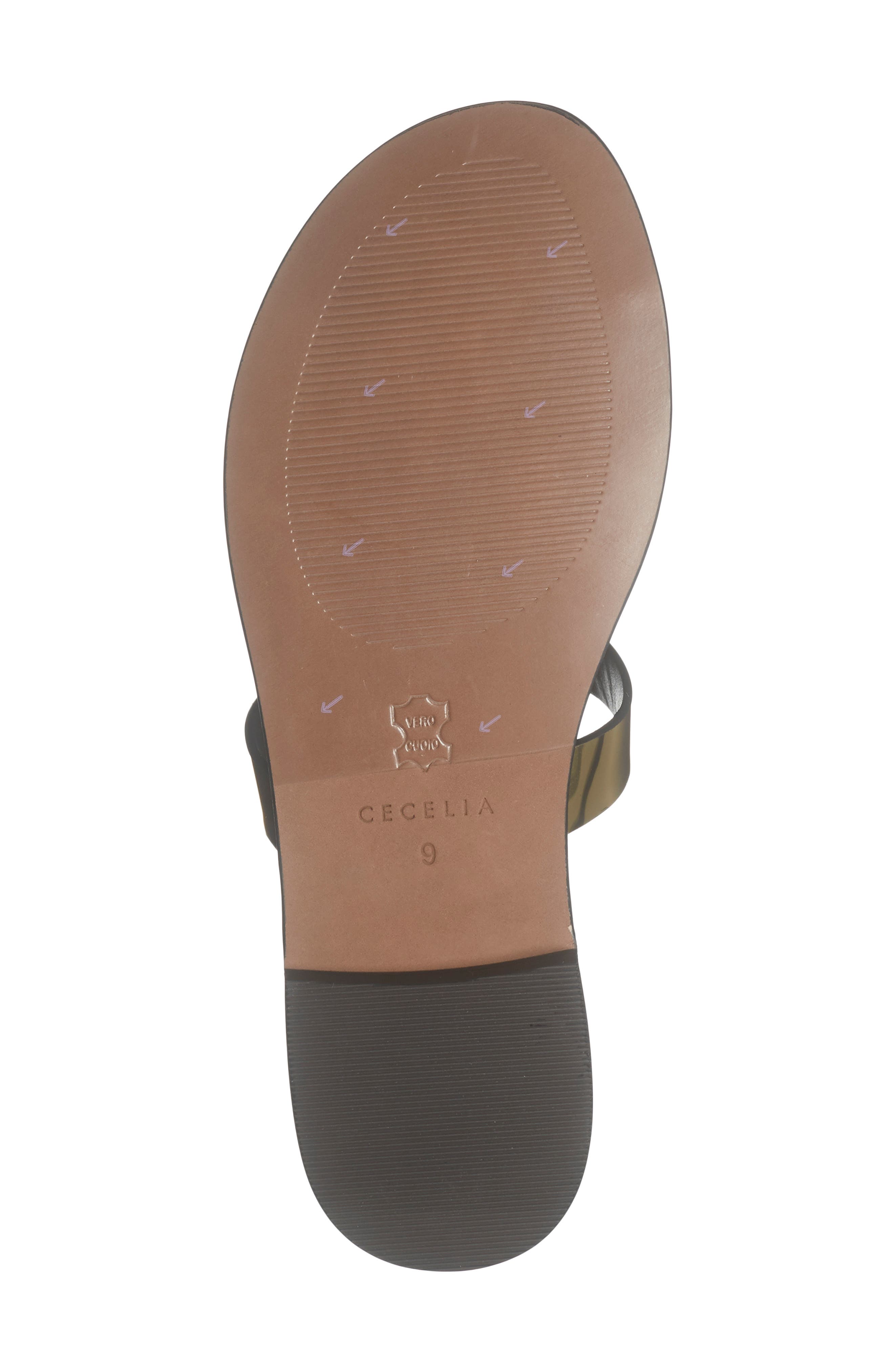 Cecelia New York Demi Toe Loop Sandal, Alternate, color, Dark Brown/ Gold