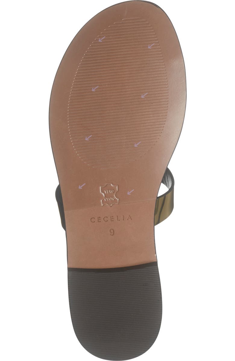 Cecelia New York Demi Toe Loop Sandal, Alternate, color, Dark Brown/ Gold