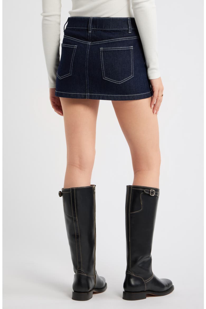 Low Rise Denim Miniskirt, Alternate, color, HIGHLAND WASH