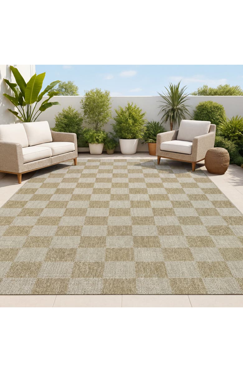 JONATHAN Y Mason Easy Jute Geometric Boho Checker Weave Indoor/Outdoor Area Rug, Alternate, color, Natural/Beige