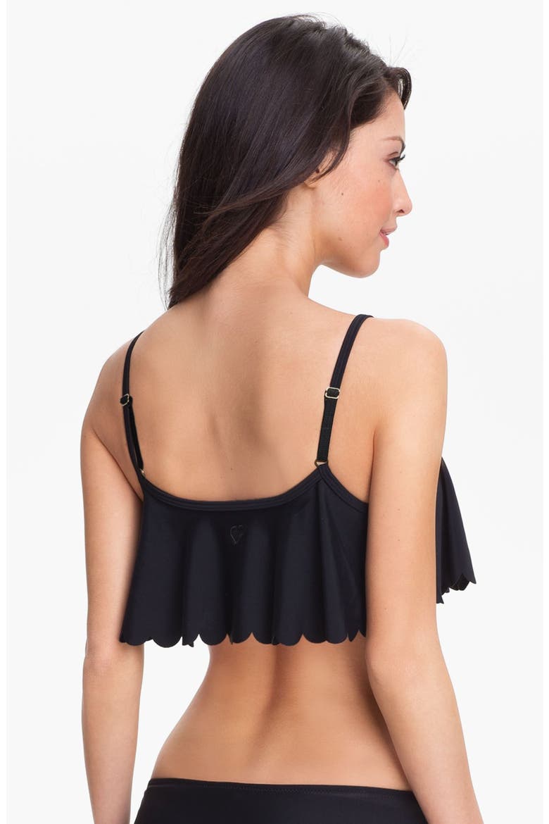 Draped Bikini Top, Alternate, color, TRUE BLACK