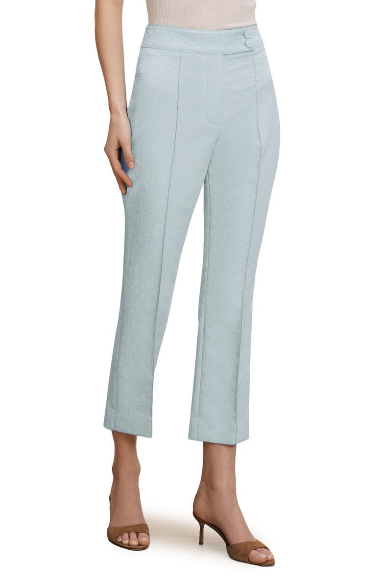 Veronica Beard Dell Pintuck Textured Crop Pants, Alternate, color, Blue Stream