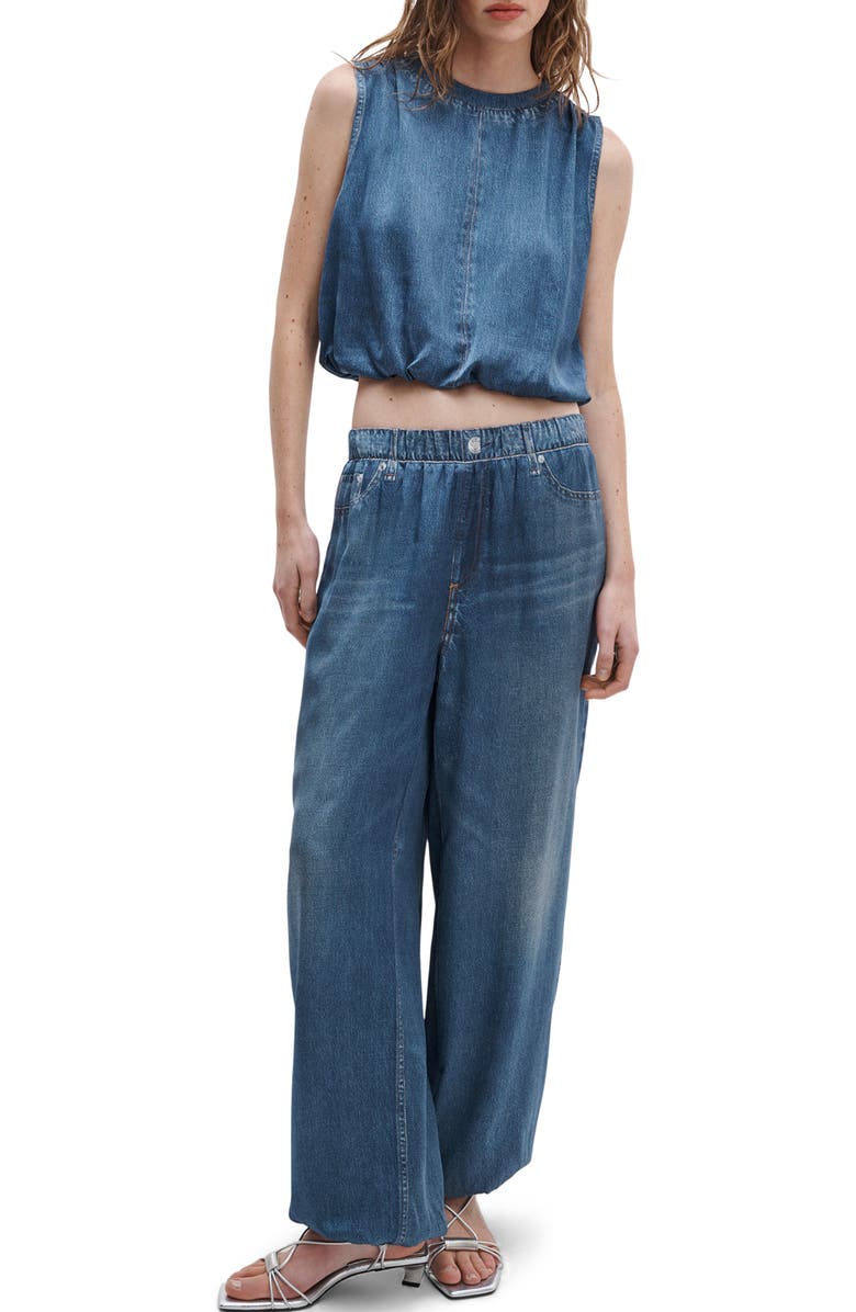 rag & bone rb Miramar Satin Mica Sleeveless Crop Bubble Top, Alternate, color, Jasper