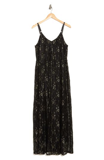 Wishlist Lace Overlay Maxi Dress In Black