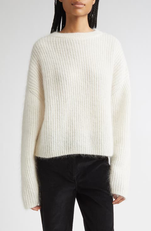 Mohair & Wool Blend Rib Sweater