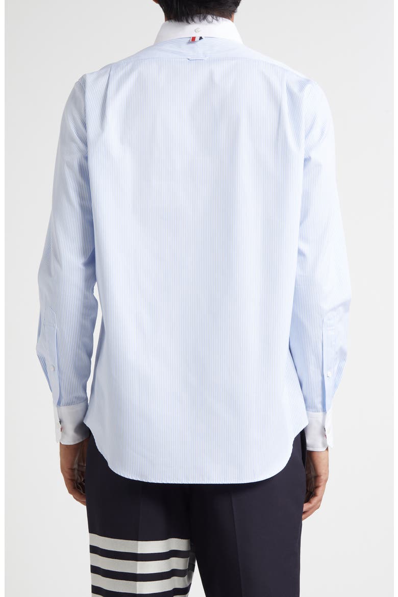 Micro University Stripe Straight Fit Cotton Poplin Button-Down Shirt, Alternate, color, LIGHT BLUE