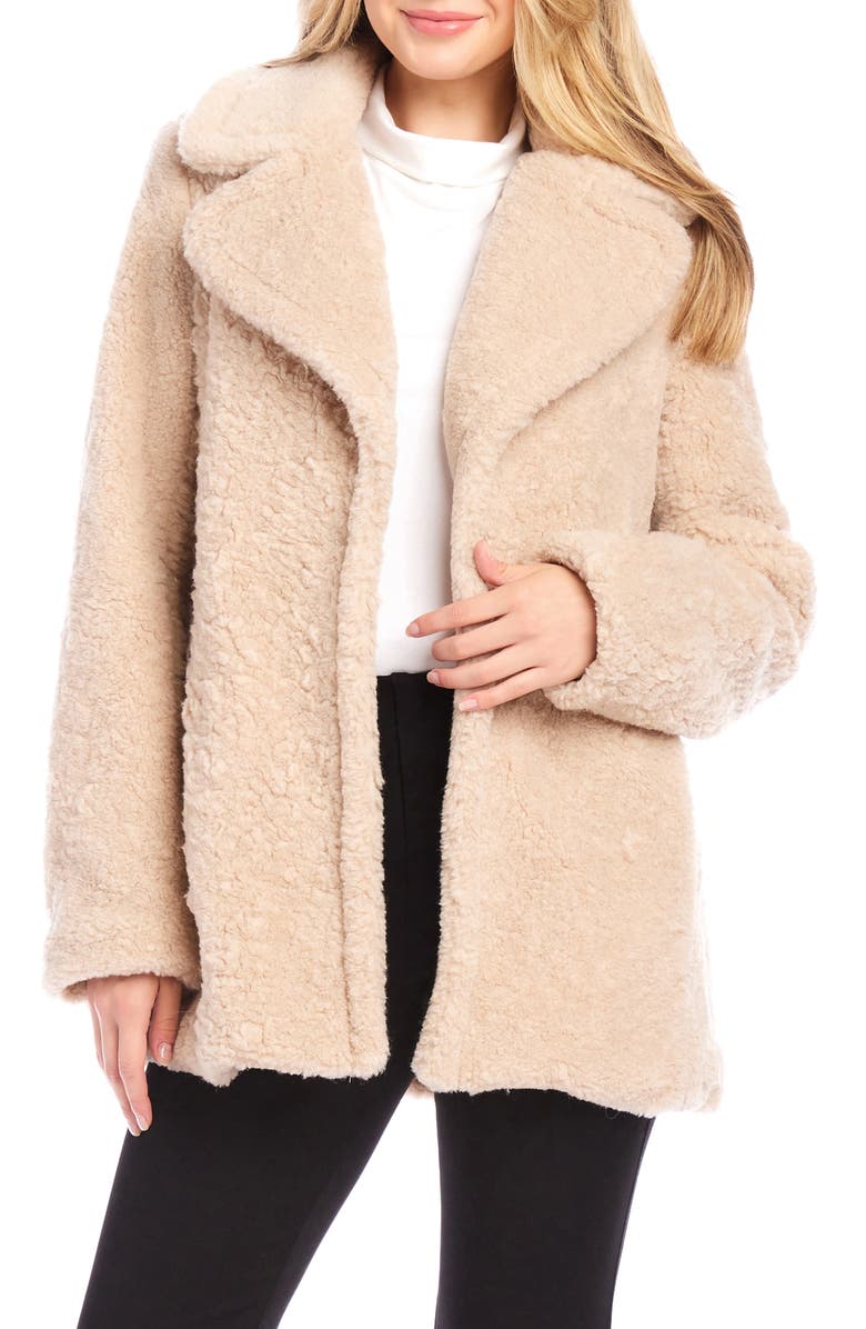 Karen Kane Faux Shearling Coat, Main, color,