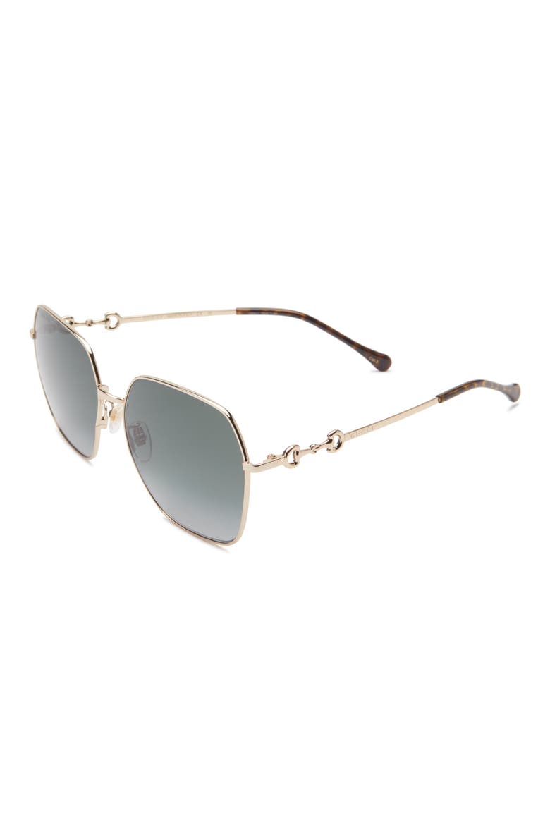 60mm Square Sunglasses, Alternate, color, GOLD GOLD GREY