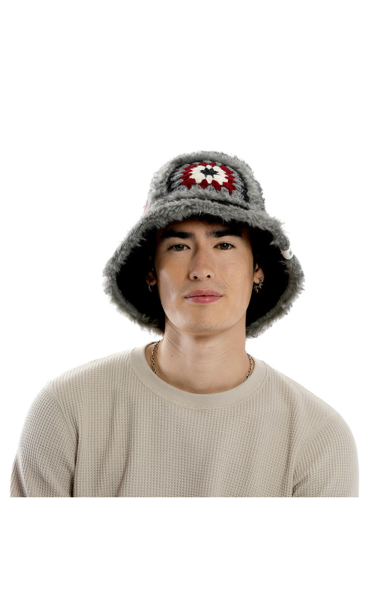 Nirvanna Designs Crochet Sun Hat With Fur Piping, Alternate, color, 